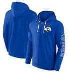 Los Angeles Rams Royal Offensive Lineup Hoodie Full-Zip Hoodie
