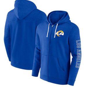 Los Angeles Rams Royal Offensive Lineup Hoodie Full-Zip Hoodie
