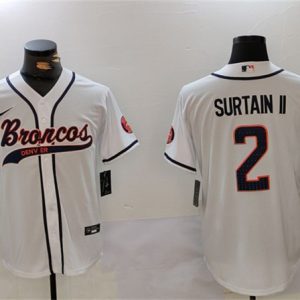 Denver Broncos #2 Pat Surtain II White Cool Base Stitched Jersey