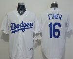 Dodgers #16 Andre Ethier White New Cool Base Stitched Jersey
