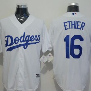 Dodgers #16 Andre Ethier White New Cool Base Stitched Jersey