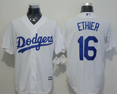 Dodgers #16 Andre Ethier White New Cool Base Stitched Jersey