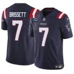 New England Patriots #7 Jacoby Brissett Navy 2024 F.U.S.E. With 2-Star C Patch Vapor Limited Stitched Jersey
