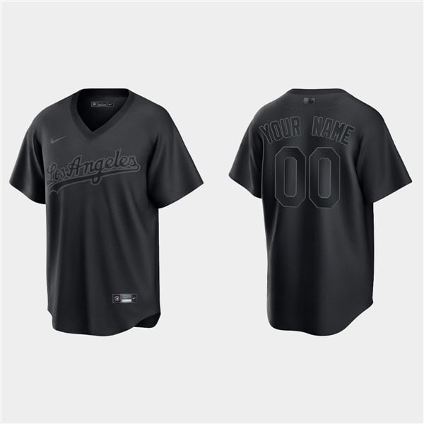 Los Angeles Dodgers Customized Custom Black Pitch Black Fashion Replica Stitched Jersey