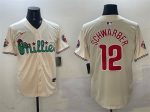 Philadelphia Phillies #12 Kyle Schwarber Cream Phanatic Limited Stitched Jersey
