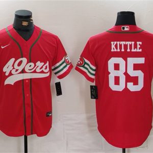 San Francisco 49ers #85 George Kittle Red With Patch Cool Base Stitched Jersey