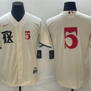 Texas Rangers #5 Corey Seager Cream 2023 City Connect With Patch Stitched Jersey
