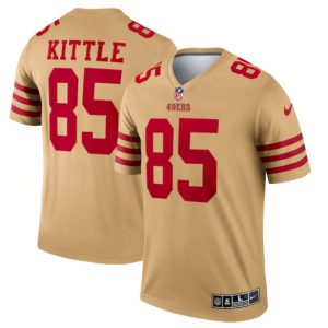 San Francisco 49ers #85 George Kittle 2022 New Gold Inverted Legend Stitched Football Jersey
