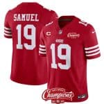 San Francisco 49ers #19 Deebo Samuel Red 2023 F.U.S.E. With 1-Star C Ptach And NFC West Champions Patch Stitched Jersey