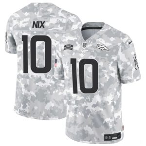 Denver Broncos #10 Bo Nix Arctic Camo 2024 F.U.S.E. Salute To Service Limited Stitched Jersey