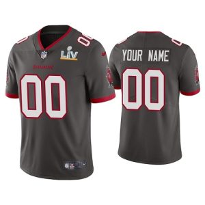 Tampa Bay Buccaneers Customized Custom Grey 2021 Super Bowl LV Limited Stitched Jersey