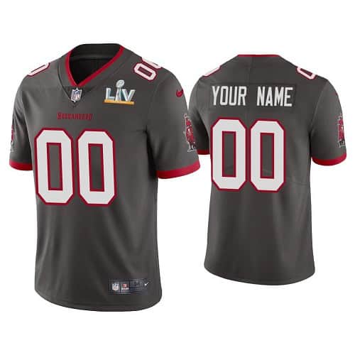 Tampa Bay Buccaneers Customized Custom Grey 2021 Super Bowl LV Limited Stitched Jersey
