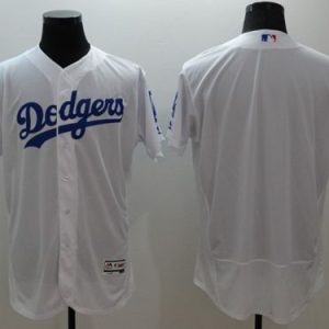 Dodgers Blank White Flexbase Authentic Collection Stitched Jersey