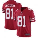 San Francisco 49ers #81 Jordan Matthews Red Vapor Untouchable Limited Stitched Jersey
