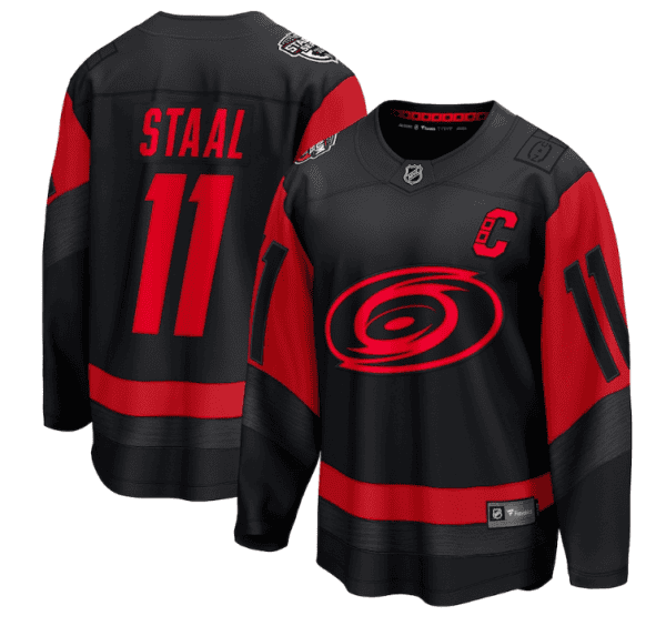 Carolina Hurricanes #11 Jordan Staal Black Red Stadium Series Breakaway Stitched Jersey
