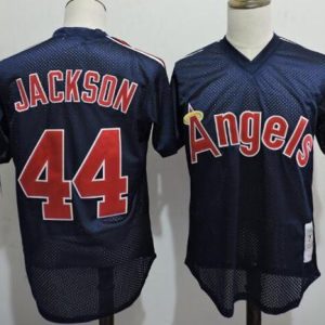 Mitchell And Ness Angels Of Anaheim #44 Reggie Jackson Navy Blue Throwback Stitched Jersey