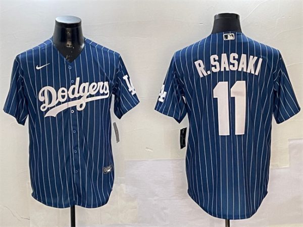 Los Angeles Dodgers #11 Roki Sasaki Navy Cool Base Stitched Jersey