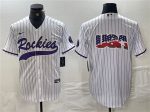 Colorado Rockies White Team Big Logo Cool Base Stitched Jersey