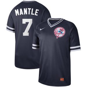 New York Yankees #7 Mickey Mantle Navy Cooperstown Legend Collection Stitched Jersey