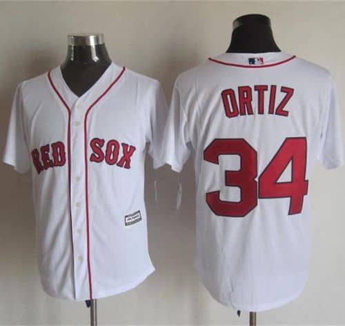 Red Sox #34 David Ortiz White New Cool Base Stitched Jersey