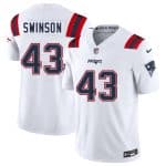 New England Patriots #43 Bradyn Swinson White 2025 F.U.S.E. Vapor Limited Stitched Jersey