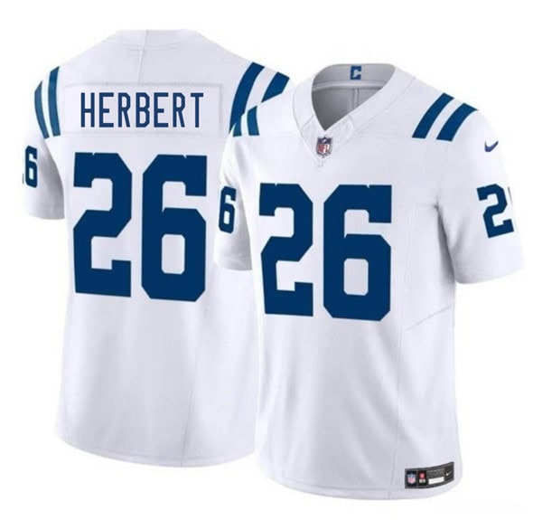 Indianapolis Colts #26 Khalil Herbert White 2025 F.U.S.E. Vapor Limited Stitched Jersey