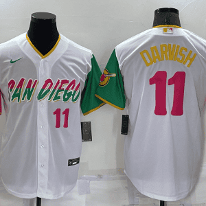 San Diego Padres #11 Yu Darvish 2022 White City Connect Cool Base Stitched Jersey