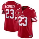 San Francisco 49ers #23 Christian McCaffrey Red 2025 F.U.S.E. With 2-Star C Patch Vapor Untouchable Limited Stitched Jersey