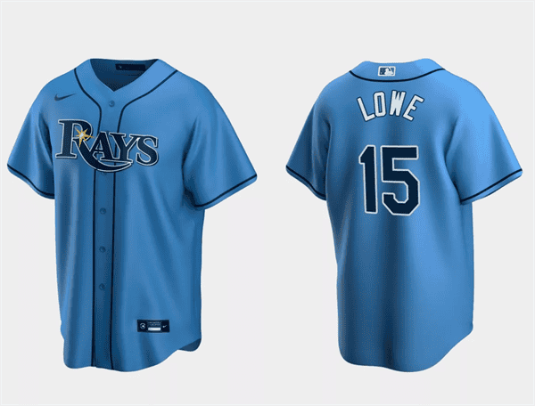 Tampa Bay Rays #15 Josh Lowe Light Blue Cool Base Stitched Jersey