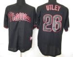 Phillies #26 Chase Utley Black Fashion Stitched Jersey