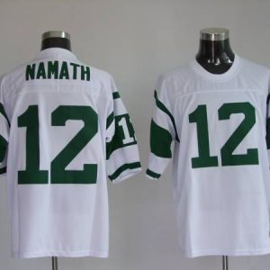 Mitchell And Ness Jets Joe Namath #12 Stitched White Jersey