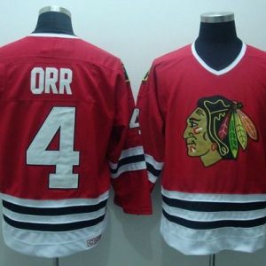 Blackhawks #4 Bobby Orr Stitched Red CCM Throwback Jersey