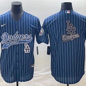 Los Angeles Dodgers Blue Team Big Logo With Patch Cool Base Stitched Jersey