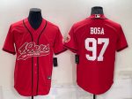 San Francisco 49ers #97 Nick Bosa Red Cool Base Stitched Baseball Jersey