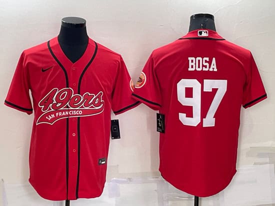 San Francisco 49ers #97 Nick Bosa Red Cool Base Stitched Baseball Jersey