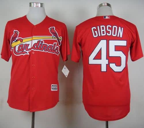 Cardinals #45 Bob Gibson Red Cool Base Stitched Jersey