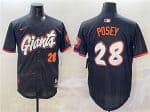 San Francisco Giants #28 Buster Posey Anthracite 2025 City Connect Limited Stitched Jersey