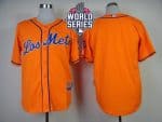 Mets Blank Orange Los Mets Cool Base W 2015 World Series Patch Stitched Jersey