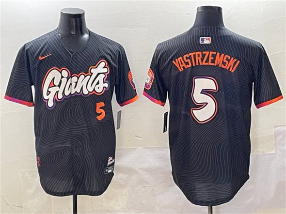 San Francisco Giants #5 Mike Yastrzemski Anthracite 2025 City Connect Limited Stitched Jersey