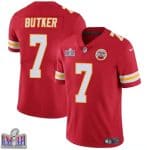Kansas City Chiefs #7 Harrison Butker Red Super Bowl LVIII Patch Vapor Untouchable Limited Stitched Jersey