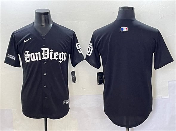 San Diego Padres Blank Black Gothic Edition Vapor Limited Stitched Jersey