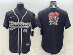 Tampa Bay Buccaneers Black Reflective Team Big Logo With Patch Cool Base Stitched Baseball Jersey