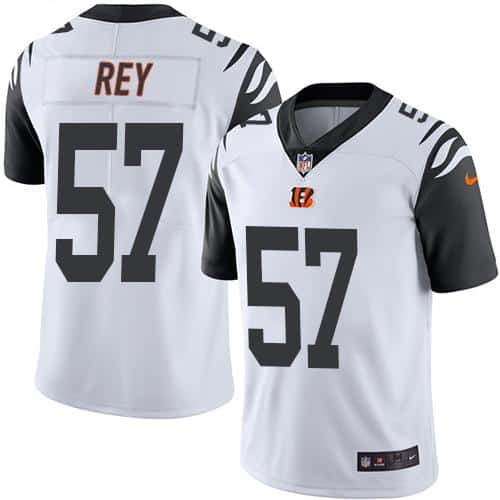 Bengals #57 Vincent Rey White Stitched Limited Rush Nike Jersey