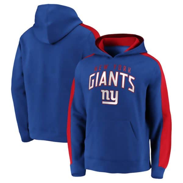 New York Giants Royal Game Time Arch Pullover Hoodie