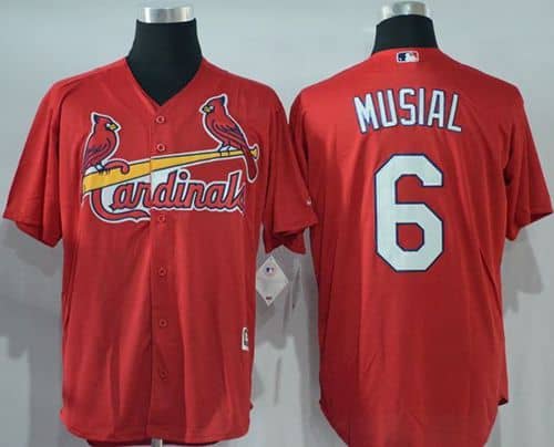 Cardinals #6 Stan Musial Red New Cool Base Stitched Jersey