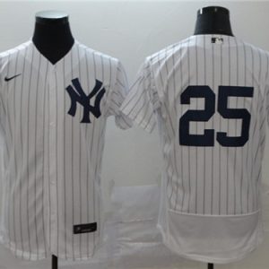 New York Yankees #25 Gleyber Torres White Flex Base Stitched Jersey