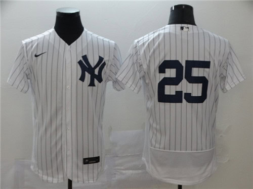New York Yankees #25 Gleyber Torres White Flex Base Stitched Jersey