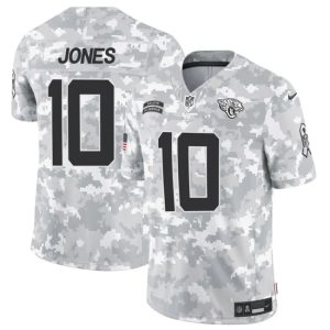 Jacksonville Jaguars #10 Mac Jones Arctic Camo 2024 F.U.S.E. Salute To Service Limited Stitched Jersey