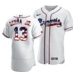 Atlanta Braves White #13 Ronald Acuna Jr 2020 2020 Stars Stripes Flex Base Stitched Jersey