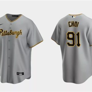 Pittsburgh Pirates #91 Ji Man Choi Gray Cool Base Stitched Jersey